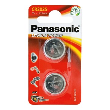 Panasonic - 2 vnt. Ličio baterija (tabletė) CR2025 3V 165 mAh