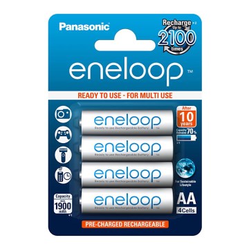 Panasonic Eneloop BK-3MCCE - 4vnt įkraunamos baterijos AA Eneloop NiMH/1.2V/1900mAh