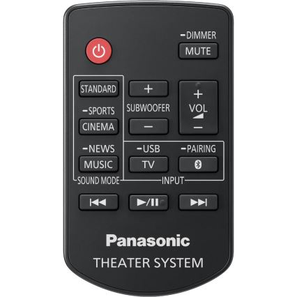 Panasonic – garso juosta su žemų dažnių garsiakalbiu, 320 W/230 V, su nuotolinio valdymo pultu