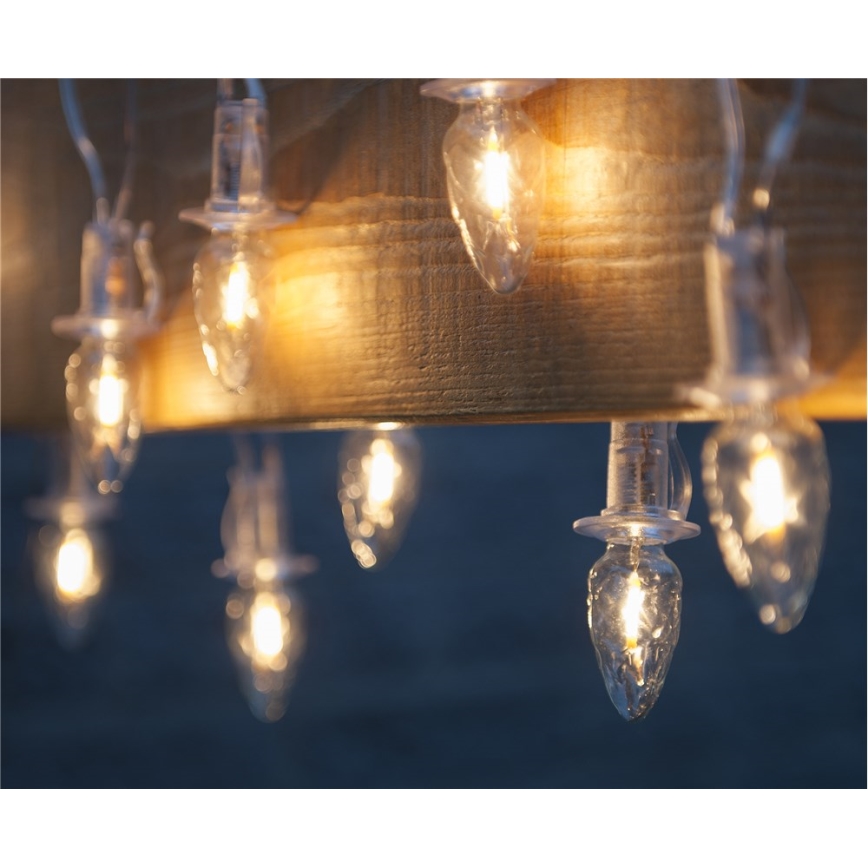 Papildoma lauko LED girlianda CONE FILAMENT 20xE10 14m, skaidri/šiltai balta, IP44, Pagaminta Čekijoje