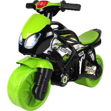 Paspiriamas motociklas su apšvietimu, žalia/juoda