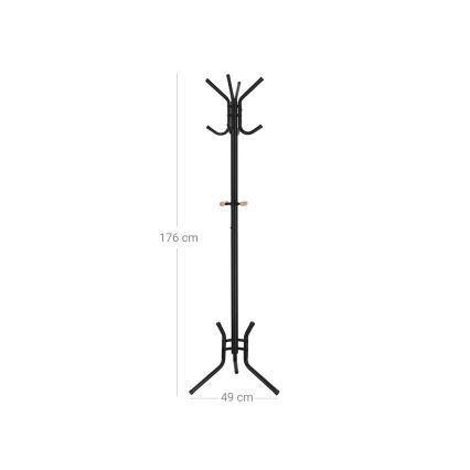 Pastatoma drabužių kabykla LINEA, juoda