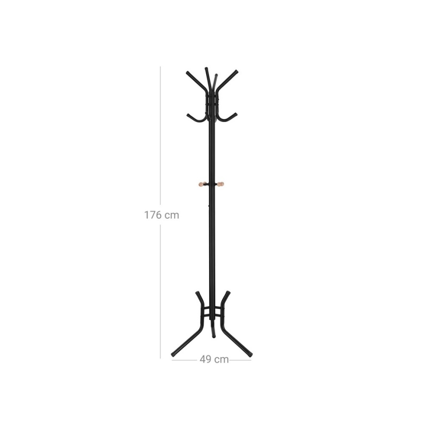 Pastatoma drabužių kabykla LINEA, juoda