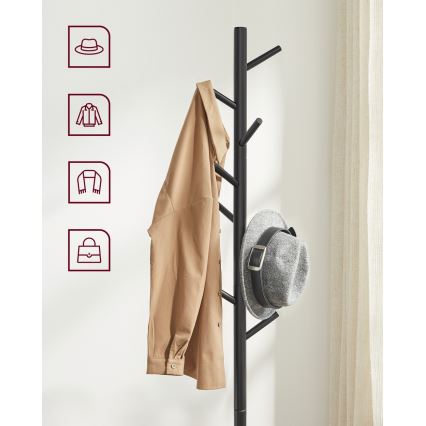 Pastatoma drabužių kabyklė LINEA juoda