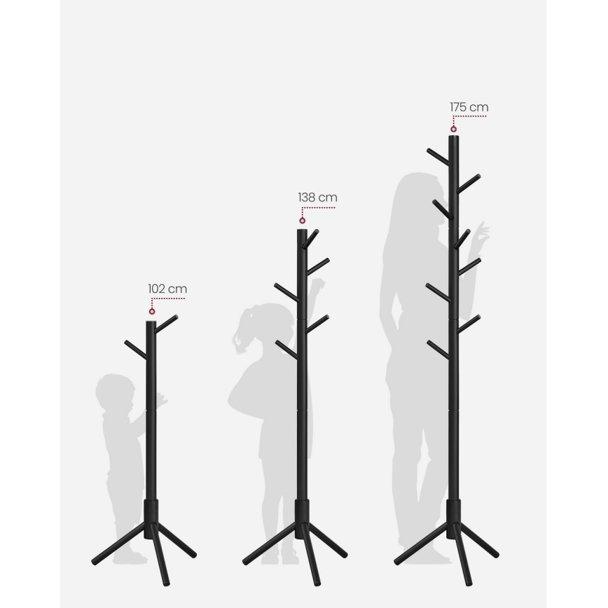 Pastatoma drabužių kabyklė LINEA juoda