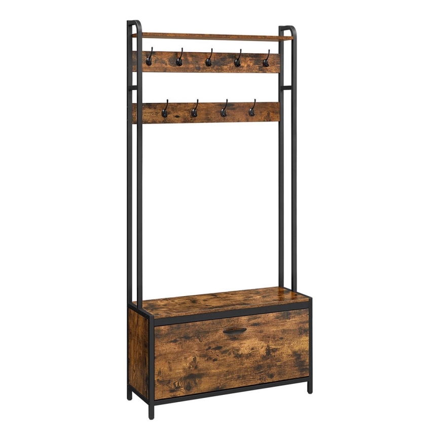 Pastatoma drabužių pakaba NAVOR, ruda/juoda