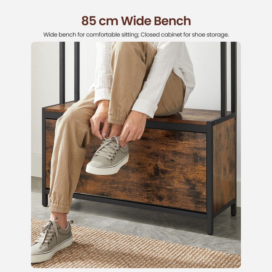 Pastatoma drabužių pakaba NAVOR, ruda/juoda