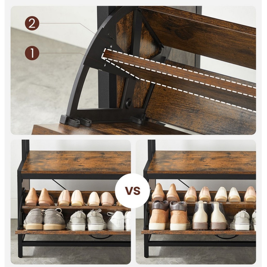 Pastatoma drabužių pakaba NAVOR, ruda/juoda