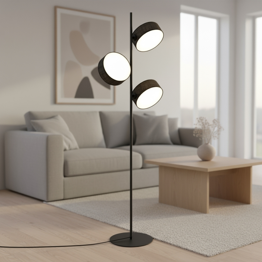 Pastatoma lempa DRUMZ 3xE14/10W/230V juodos spalvos