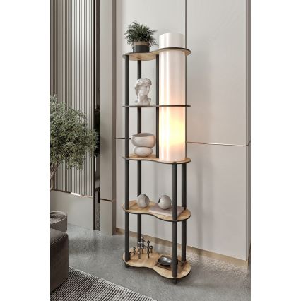 Pastatoma lempa su lentynėlėmis NOTO 1xE27/40W/230V smėlinė/juoda