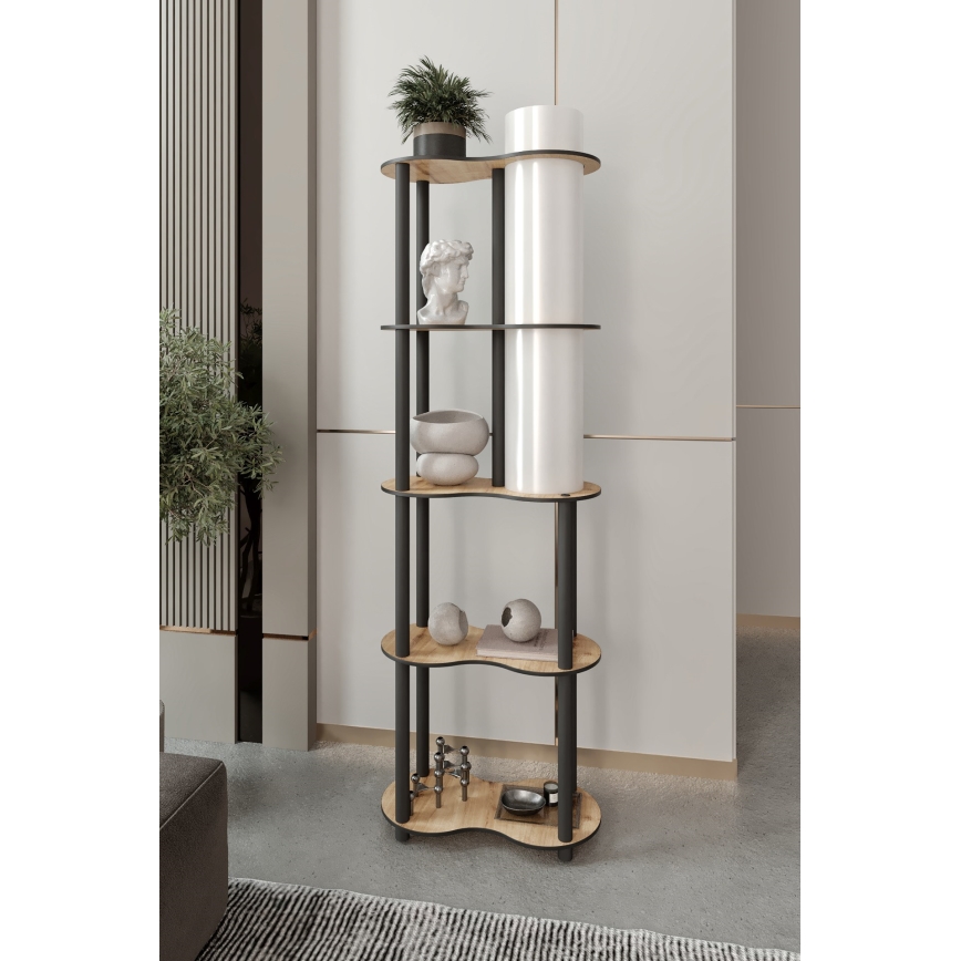 Pastatoma lempa su lentynėlėmis NOTO 1xE27/40W/230V smėlinė/juoda