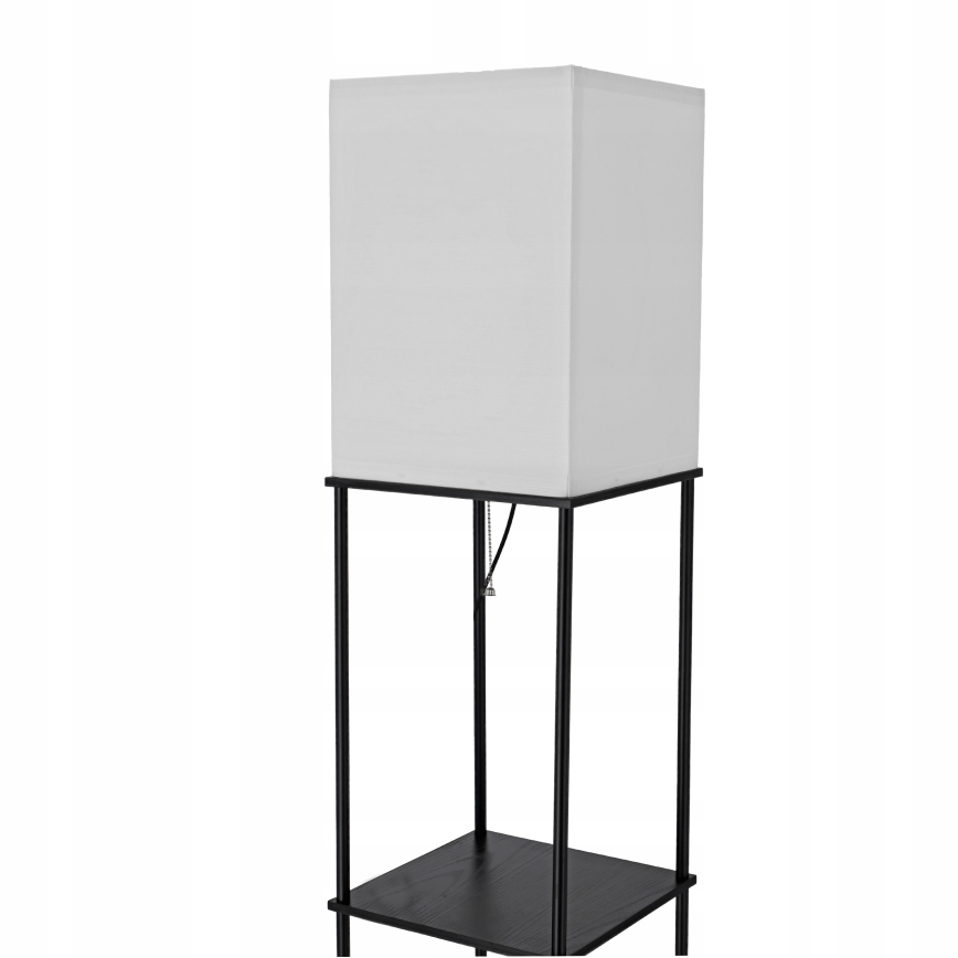 Pastatoma lempa su lentynomis 1xE27/40W/230V juoda/balta