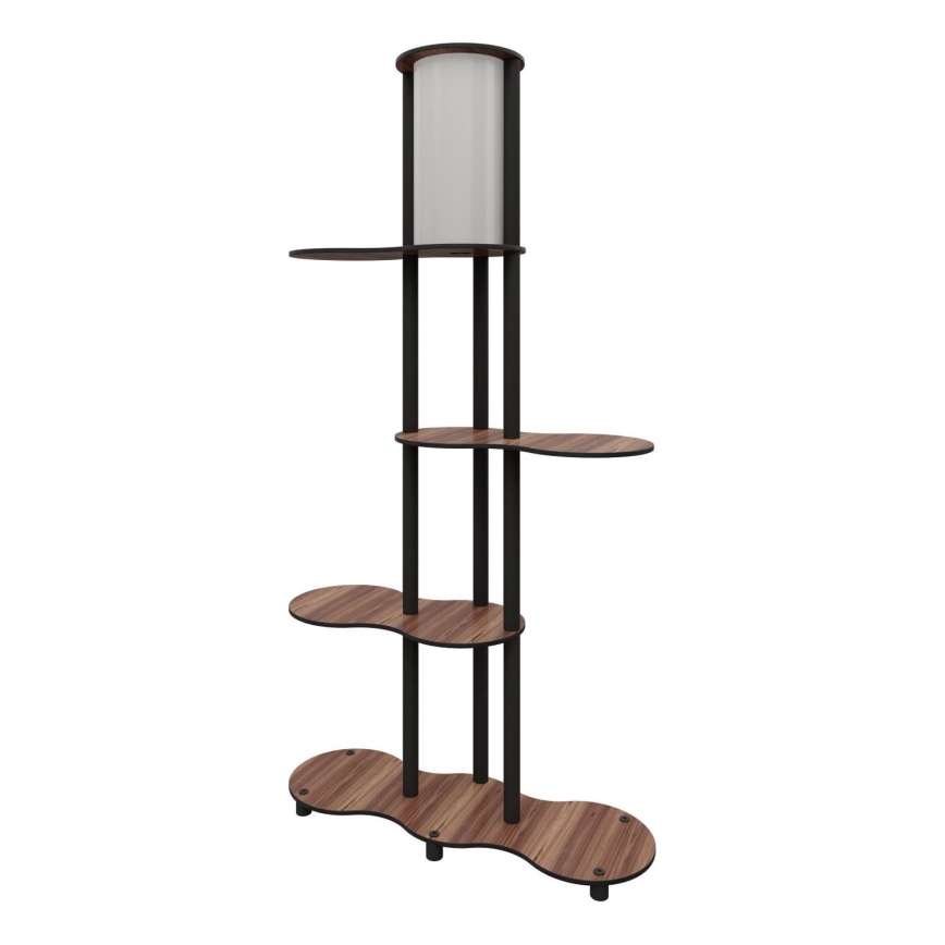 Pastatoma lempa su lentynomis NOTO 1xE27/40W/230V ruda/juoda