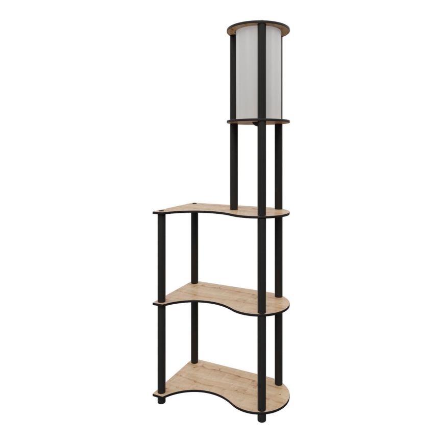 Pastatoma lempa su lentynomis NOTO 1xE27/40W/230V smėlinė/juoda