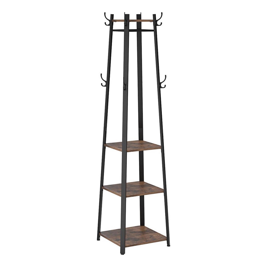 Pastatoma rūbų kabykla LINEA juoda/ruda