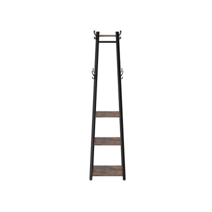 Pastatoma rūbų kabykla LINEA juoda/ruda