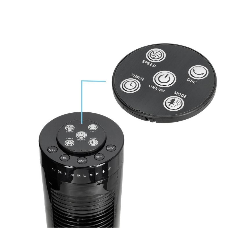 Pastatomas ventiliatorius HOORN 45W/230V 81 cm juoda