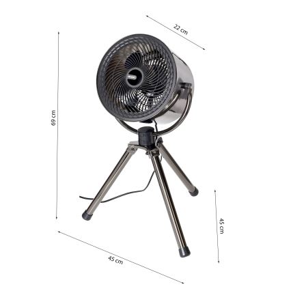Pastatomas ventiliatorius TRIPOD 40W/230V juodas
