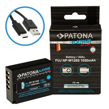 PATONA - Akumuliatorius Fuji NP-W126S 1050mAh Li-Ion Platinum USB-C įkrovimas