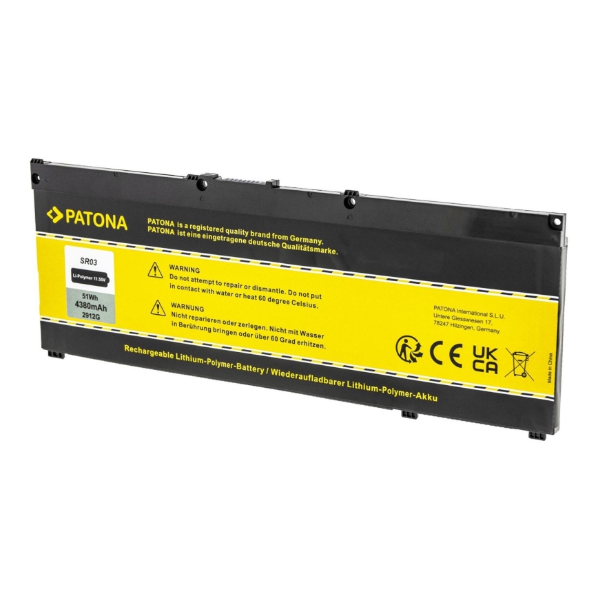 PATONA - Akumuliatorius HP Pavilion Gaming 15 4380mAh Li-Pol 11,55V SR03XL