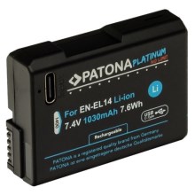 PATONA - Akumuliatorius Nikon EN-EL14/EN-EL14A 1030mAh Li-Ion Platinum USB-C įkrovimas