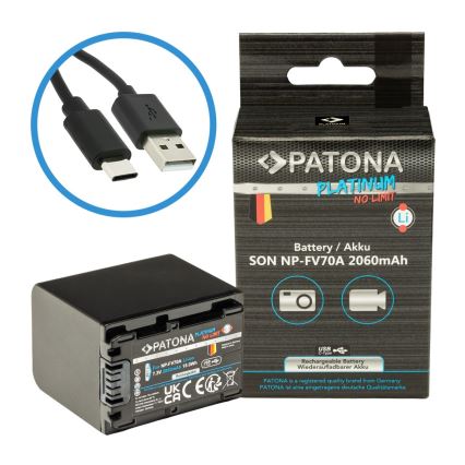 PATONA - Akumuliatorius Sony NP-FV70A 2060mAh Li-Ion Platinum USB-C įkrovimas