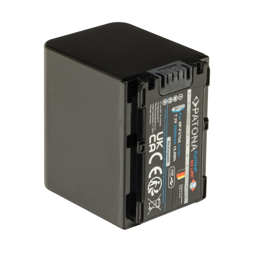 PATONA - Akumuliatorius Sony NP-FV70A 2060mAh Li-Ion Platinum USB-C įkrovimas