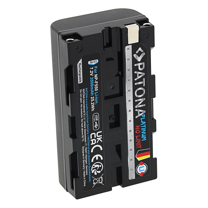 PATONA - Baterija Sony NP-F550/F330/F570 3500mAh Li-Ion Platinum USB-C įkrovimas