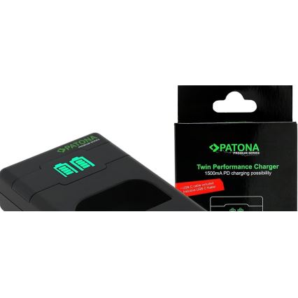 PATONA - Greitas įkroviklis Dual Canon LP-E17 + USB-C laidas 0,6m