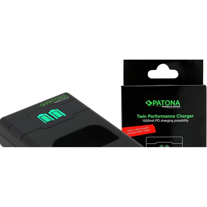 PATONA - Greitas įkroviklis Dual Canon LP-E17 + USB-C laidas 0,6m