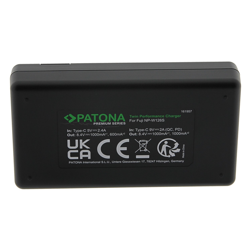 PATONA - Greitasis įkroviklis Dual Fuji NP-W126 + USB-C laidas 0,6 m