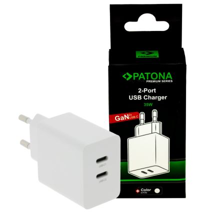 PATONA - Įkrovimo adapteris Power delivery 35W 2xUSB-C -PD 3.0