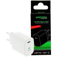 PATONA - Įkrovimo adapteris USB-C Power delivery 20W/230V balta