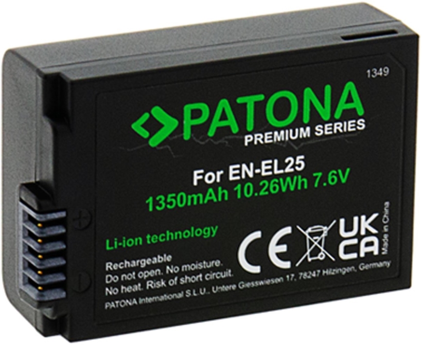 PATONA - Nikon EN-EL25 akumuliatorius 1350mAh Li-Ion 7,6V Premium Z50/Z fc