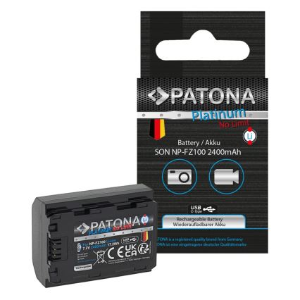 PATONA – Sony NP-FZ100 2400mAh ličio jonų platininis USB-C akumuliatorius