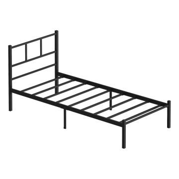 Patvari metalinė viengulė lova ROVAN 90x200 cm, juodos spalvos, maksimalus leistinas svoris 120 kg