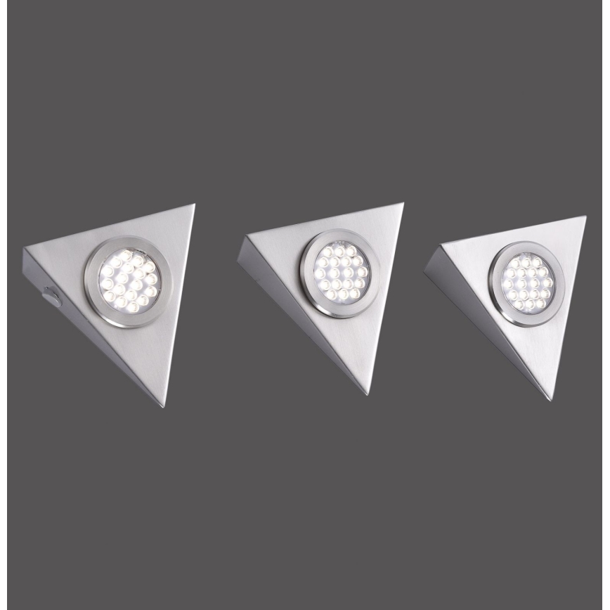 Paul Neuhaus 1119-55-3 - RINKINYS 3x LED Baldų apšvietimas su jutikliu  HELENA LED/2,5W/230V