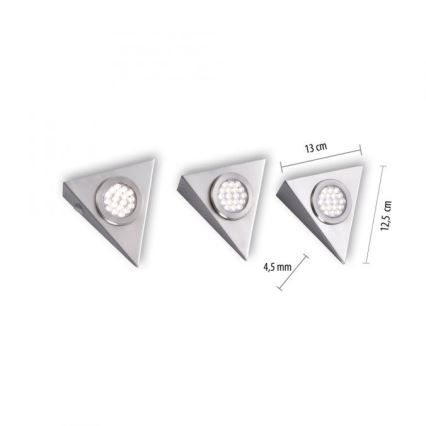 Paul Neuhaus 1119-55-3 - RINKINYS 3x LED Baldų apšvietimas su jutikliu  HELENA LED/2,5W/230V