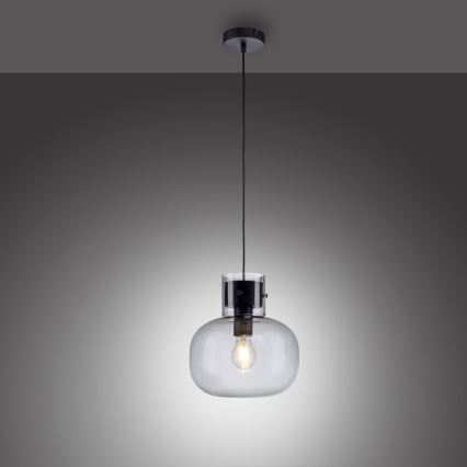 Paul Neuhaus 2003-25 - Pakabinamas sietynas SHITAKE 1xE27/10W/230V diametras 25 cm dūminis