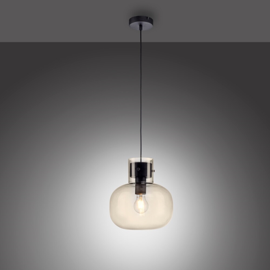 Paul Neuhaus 2003-27 - Pakabinamas sietynas SHITAKE 1xE27/10W/230V diametras 25 cm dūminis