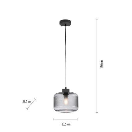 Paul Neuhaus 2005-25 - Pakabinamas sietynas BOLETUS 1xE27/10W/230V diametras 23,5 cm pilka