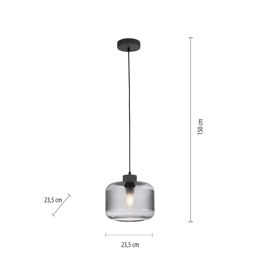 Paul Neuhaus 2005-25 - Pakabinamas sietynas BOLETUS 1xE27/10W/230V diametras 23,5 cm pilka