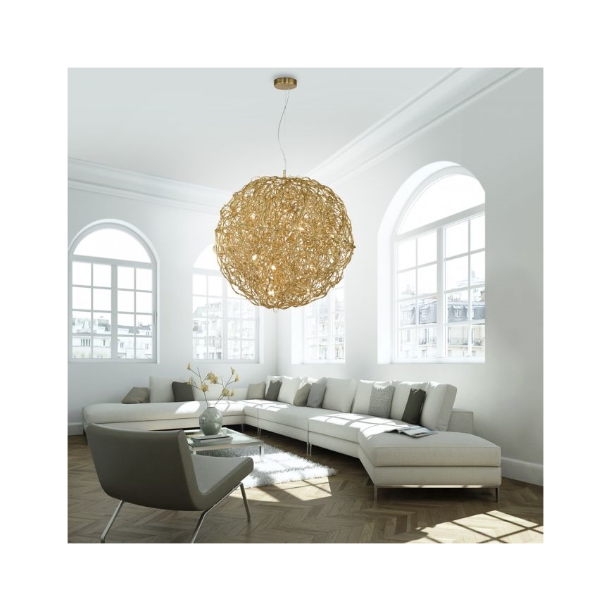 Paul Neuhaus 2019-12 - Pakabinama liustra ant laido SAREA 15xG9/40W/230V auksinė