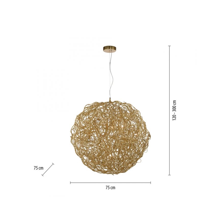 Paul Neuhaus 2019-12 - Pakabinama liustra ant laido SAREA 15xG9/40W/230V auksinė