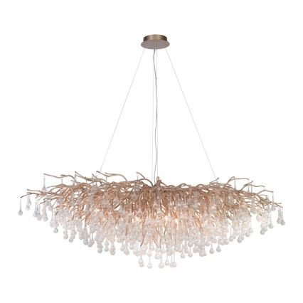 Paul Neuhaus 2031-11 - Pakabinamas sietynas ICICLE 15xG9/40W/230V 75x150 cm žalvaris