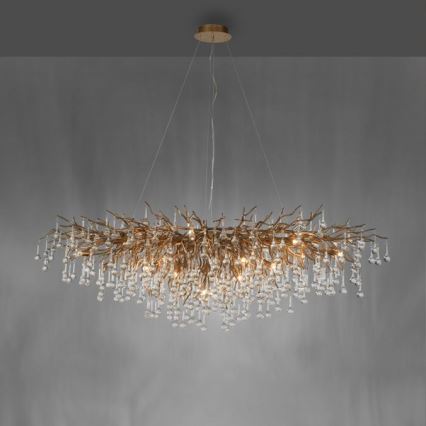 Paul Neuhaus 2031-11 - Pakabinamas sietynas ICICLE 15xG9/40W/230V 75x150 cm žalvaris