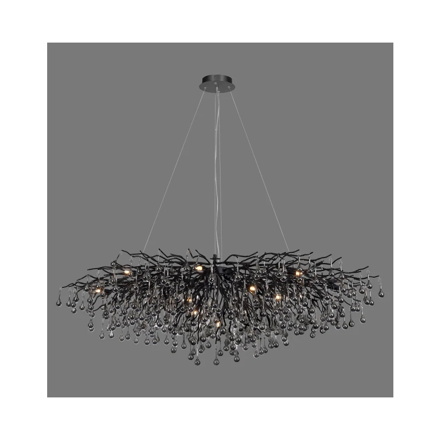 Paul Neuhaus 2031-18 - Kabantis šviestuvas ant laido ICICLE 15xG9/40W/230V 75x150 cm juodas