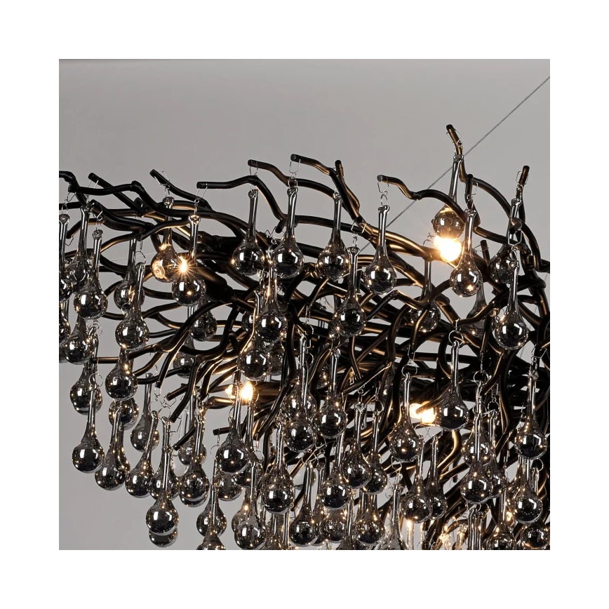 Paul Neuhaus 2031-18 - Kabantis šviestuvas ant laido ICICLE 15xG9/40W/230V 75x150 cm juodas
