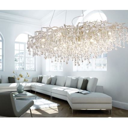 Paul Neuhaus 2031-55 - Pakabinamas sietynas ICICLE 15xG9/40W/230V 75x150 cm blizgus chromas