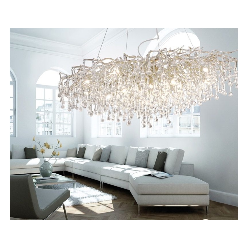 Paul Neuhaus 2031-55 - Pakabinamas sietynas ICICLE 15xG9/40W/230V 75x150 cm blizgus chromas